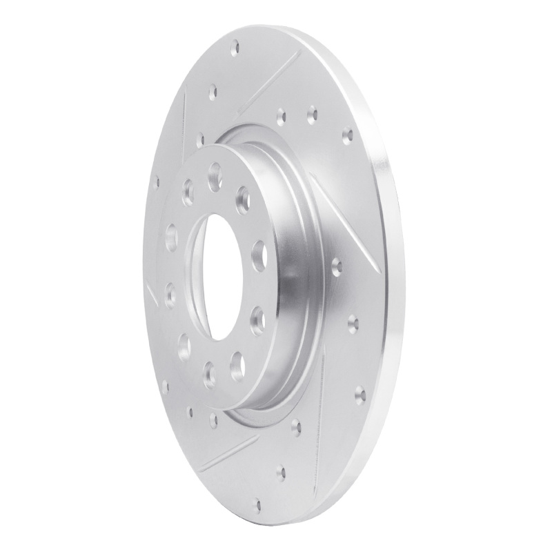 Chrysler 200 Brake Rotor (1) - Rear Left - R1 Concepts - Drilled & Slotted - Silver - `14-`22